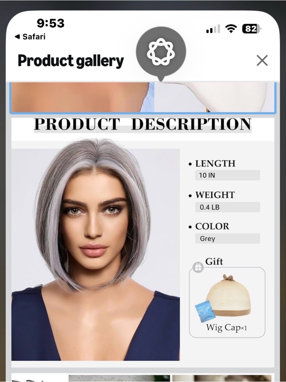 Testar Grey Mixed White Wig for Women Short Salt and Pepper Straight Lace Front - Picture 3 of 8